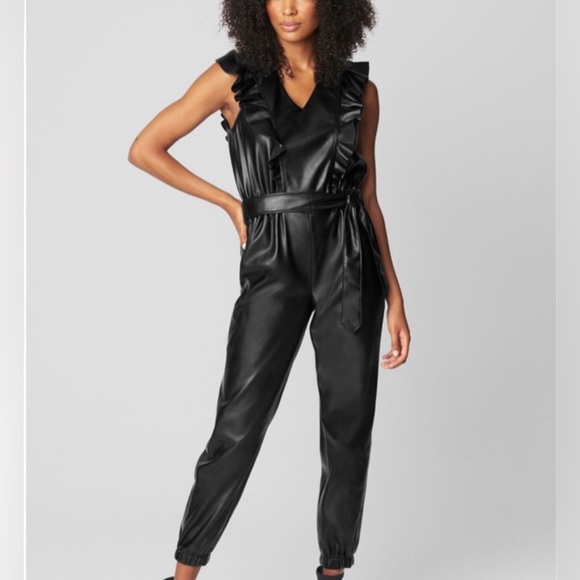 BlankNYC | Black Vegan Leather Jumpsuit (S) - Picture 1 of 5